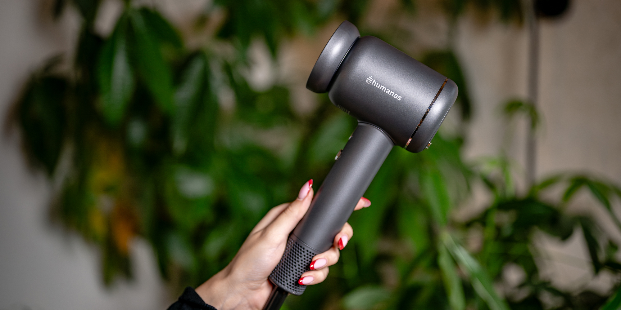 width=100% Suszarka do włosów z funkcją jonizowania Humanas AirTouch HD-AT06 - szara